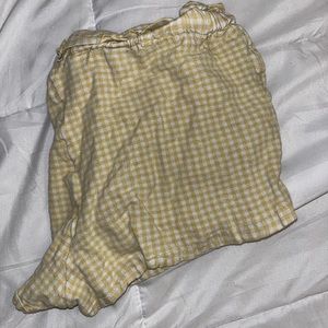 Yellow gingham shorts